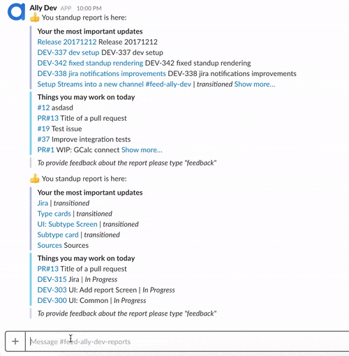 Reports for team and personal productivity