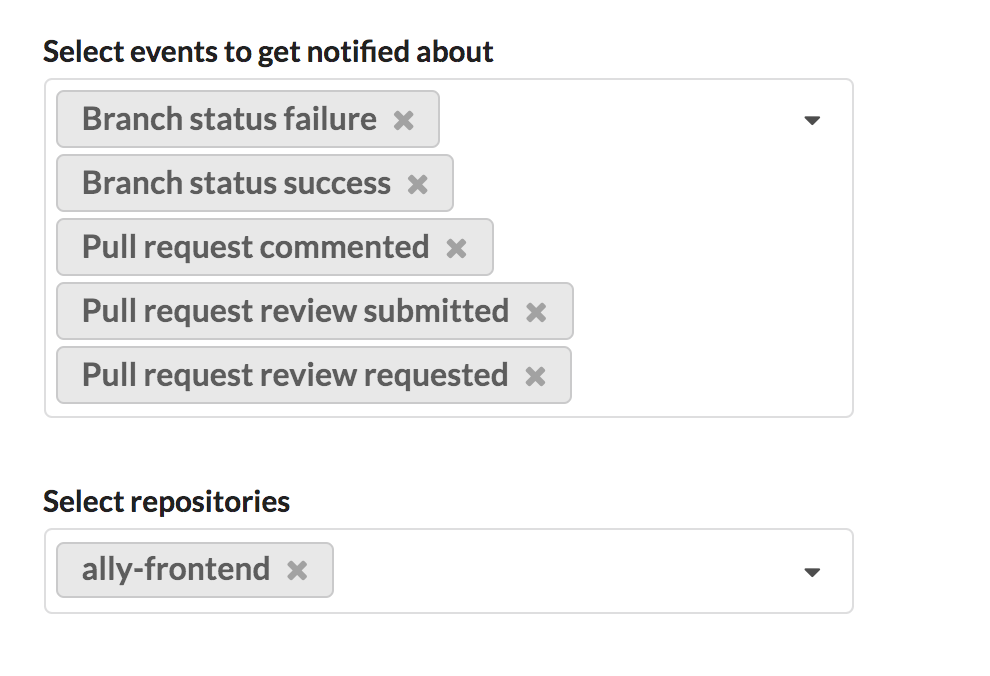 Ally Github filters example